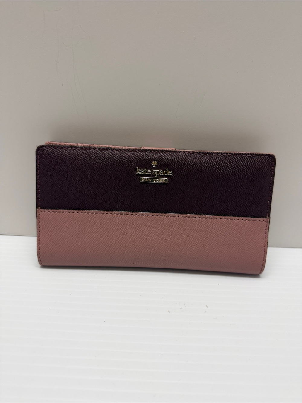 Kate Spade Two-Tone Plum and Dusty Pink Continental Wallet